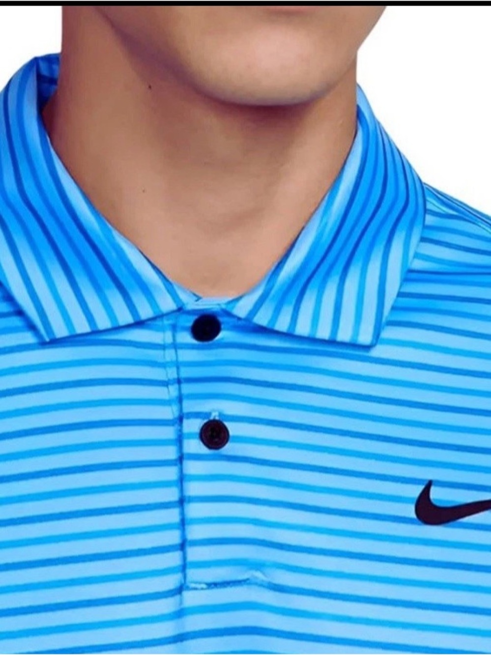 Nike Men's Dri-FIT Tour Golf Polo Blue | Black (Stripes) - Picture 4 of 6